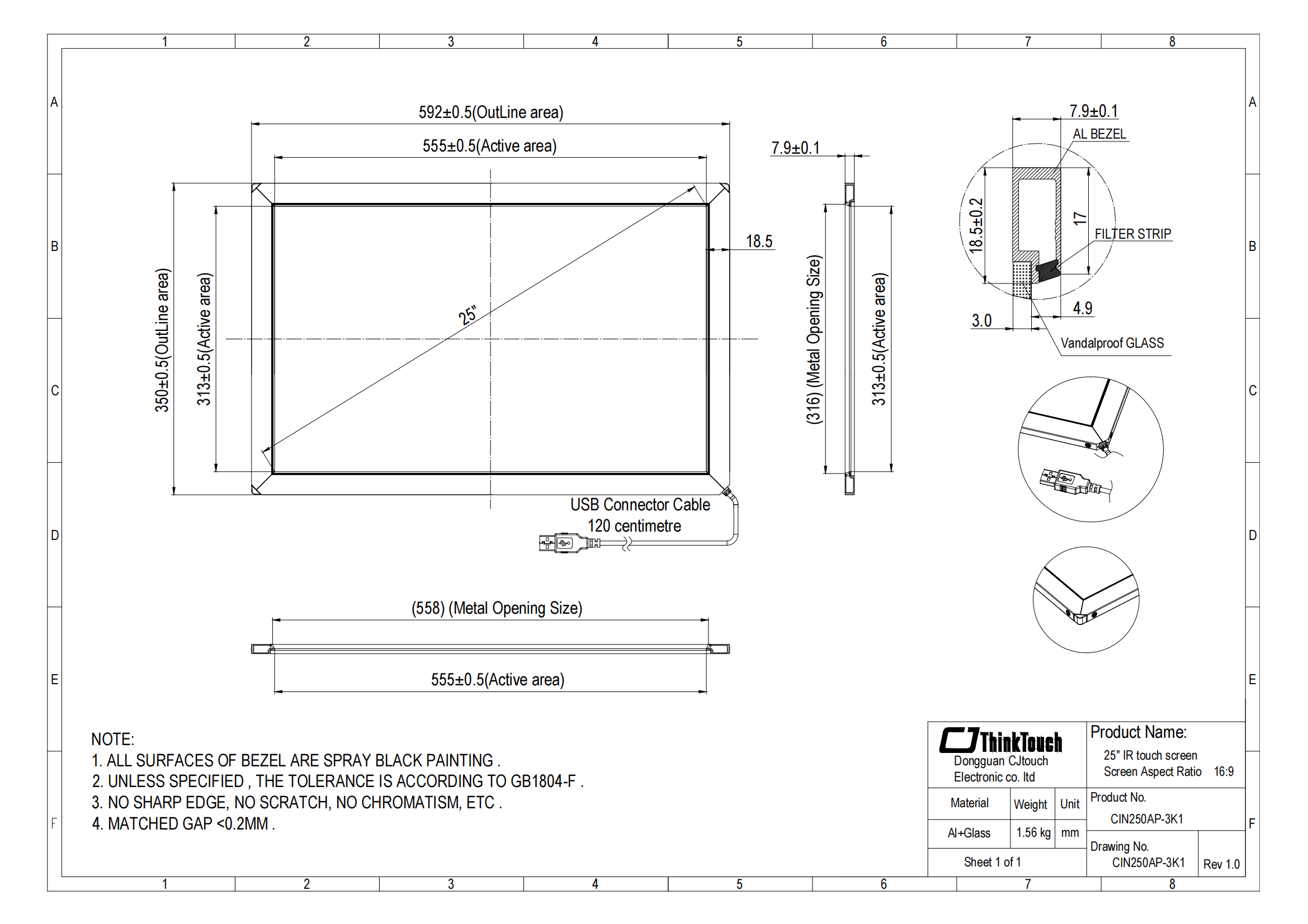 21.5 intshi IR TOUCH SCREEN