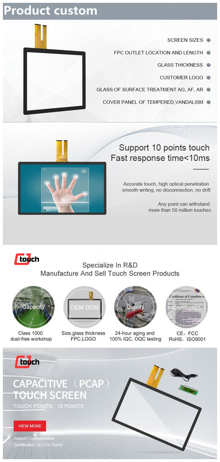 China 27 inch USB cable controller Pcap Multi touch foil Manufacturer ...